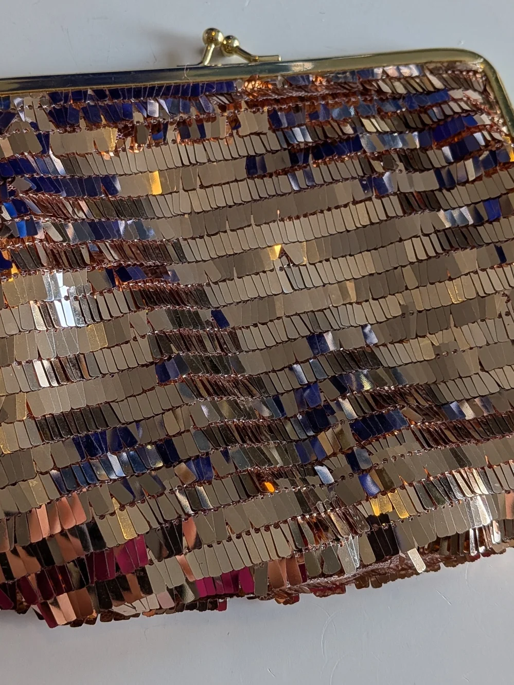 Sequined Gold Evening Clutch Purse